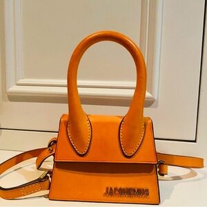 Jacquemus MINI Le Chiquito Orange Leather Bag Authentic